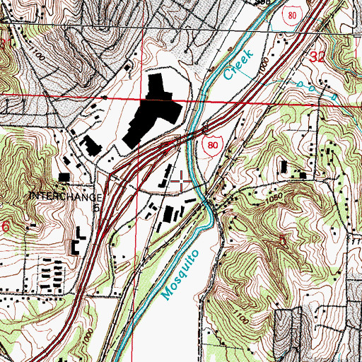 Topographic Map of Woodbury Hills Shopping Center, IA