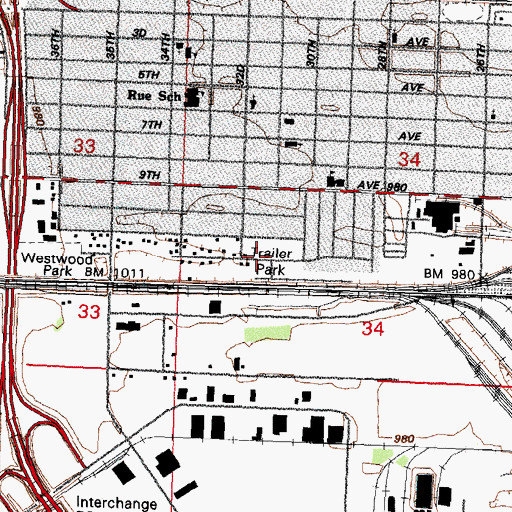 Topographic Map of Overland Mobile Home Park, IA