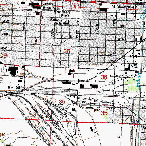 Topographic Map of Golden Spike Monument, IA