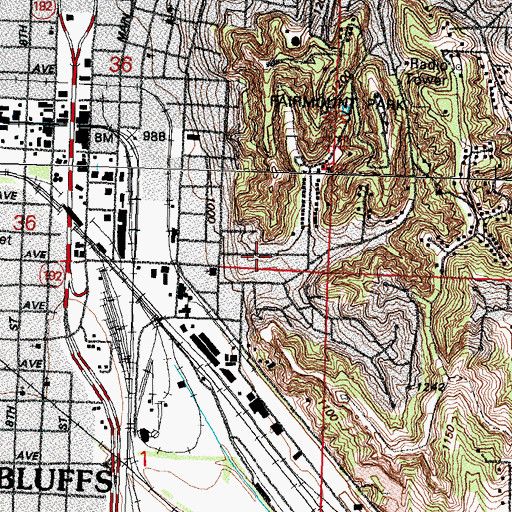 Topographic Map of Pusey Elementary School, IA