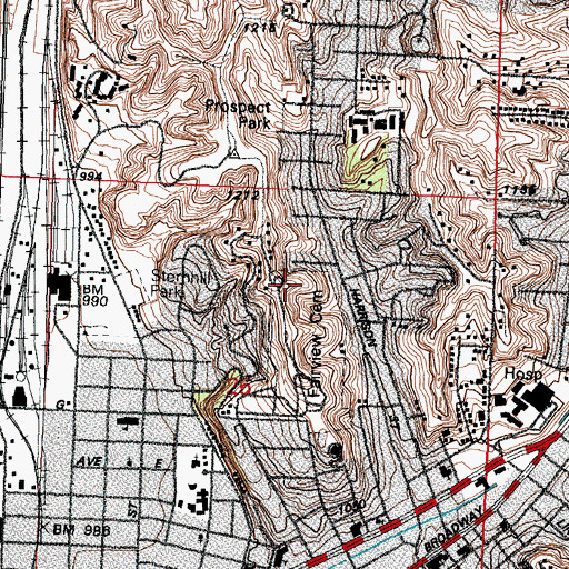 Topographic Map of Kinsman Monument, IA