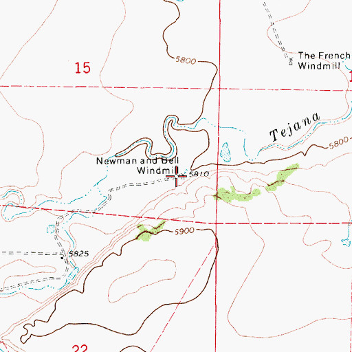 Topographic Map of Newman and Bell Windmill, CO