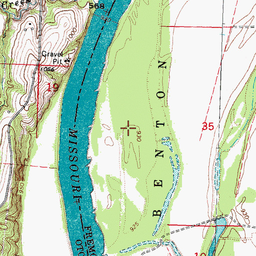 Topographic Map of Copeland Bend Wildlife Management Area, IA