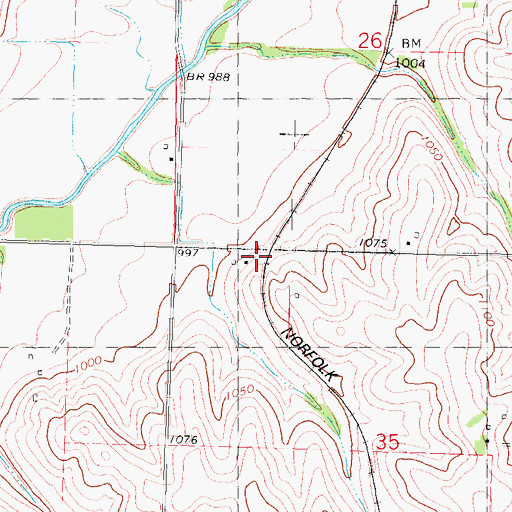 Topographic Map of Nunda (historical), IA