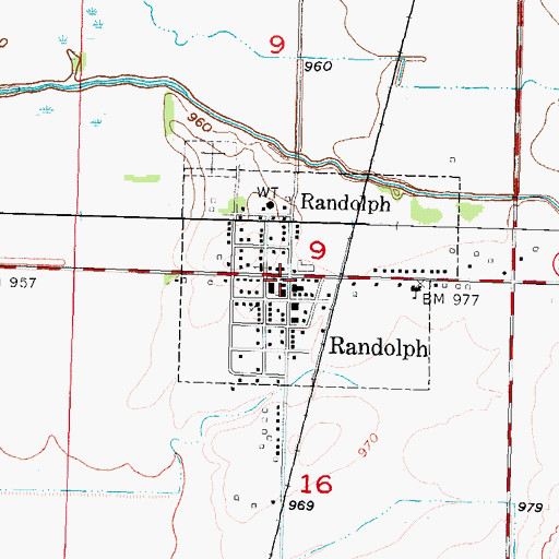 Topographic Map of Randolph Post Office, IA