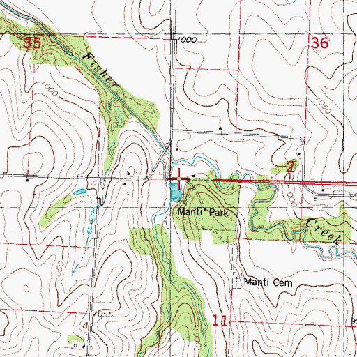 Topographic Map of Manti Post Office (historical), IA