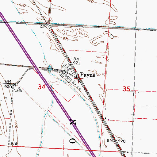 Topographic Map of Payne Junction, IA