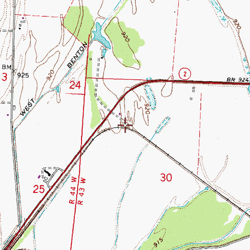 Topographic Map of Crosby (historical), IA