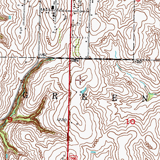 Topographic Map of Fremont - Mills Junior / Senior High School, IA