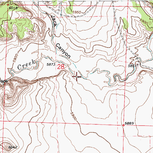 Topographic Map of Jack Canyon, CO
