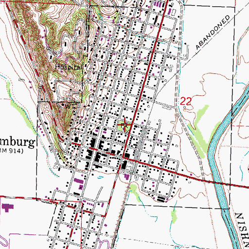 Topographic Map of Hamburg City Park, IA