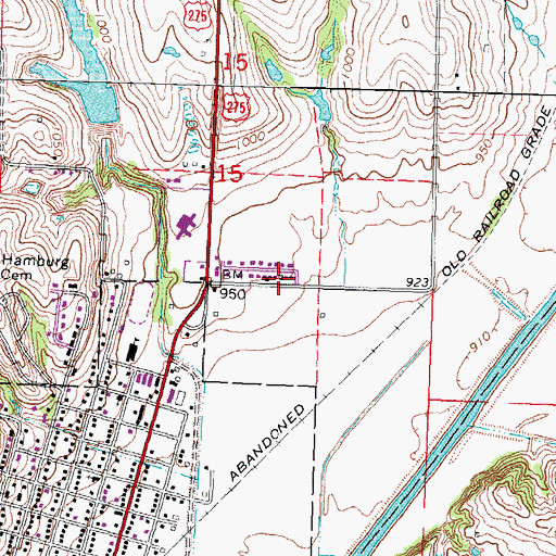 Topographic Map of Golden Acres Park, IA