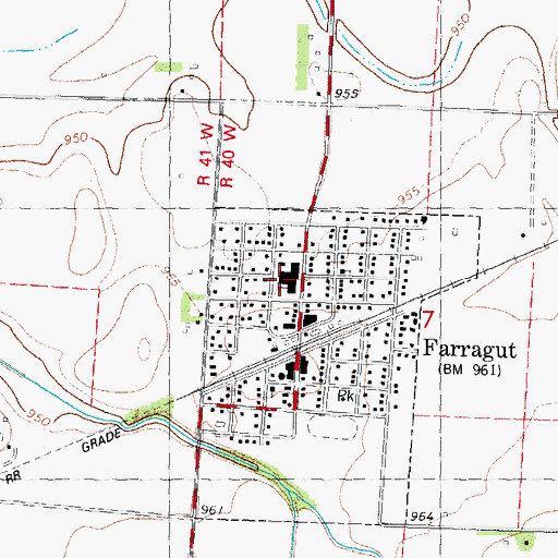 Topographic Map of Nishnabotna High School, IA