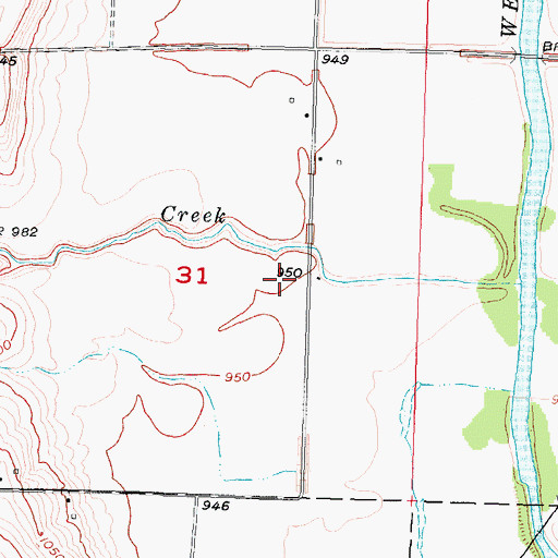 Topographic Map of Duff Cemetery, IA