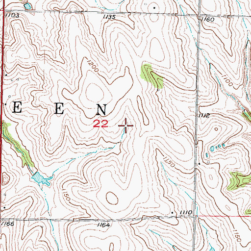 Topographic Map of Dawsonburg Cemetery, IA