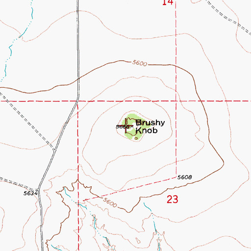 Topographic Map of Brushy Knob, CO