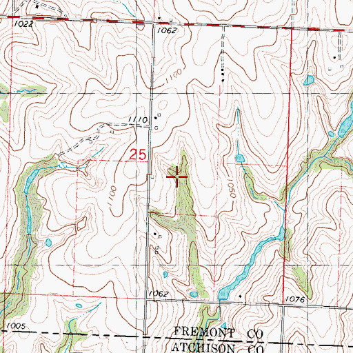 Topographic Map of Beehive Cemetery, IA