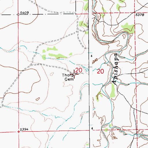 Topographic Map of Thorp Cemetery, CO