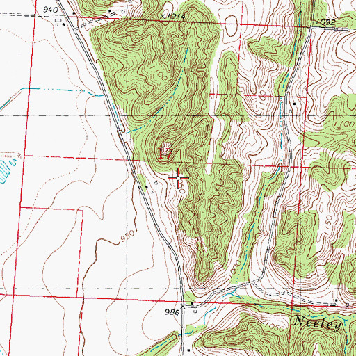 Topographic Map of Rector Cemetery, IA