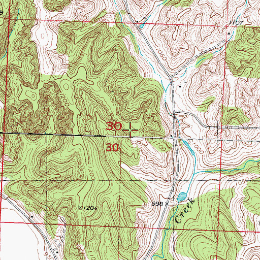 Topographic Map of Hume Cemetery, IA