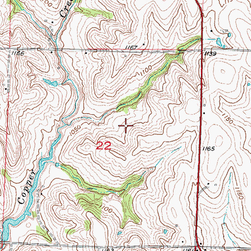 Topographic Map of Abshire Cemetery, IA
