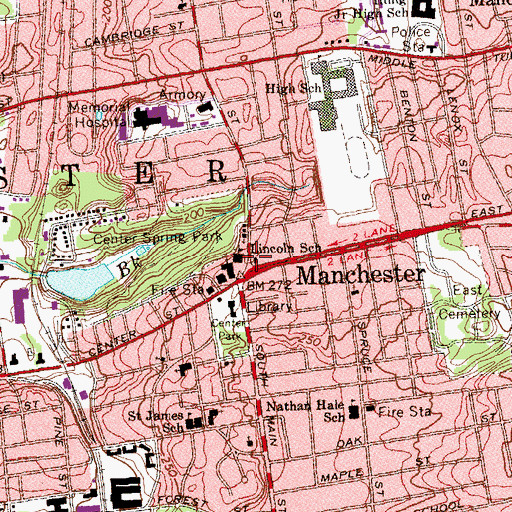 Topographic Map of Academy Hill, CT