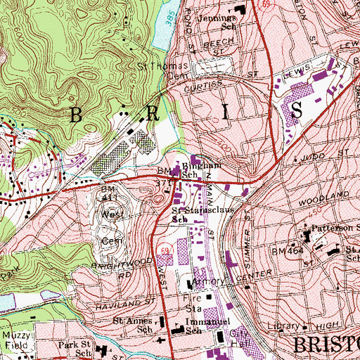 Topographic Map of Advent Christian Church, CT