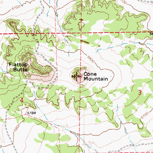 Topographic Map of Cone Mountain, CO