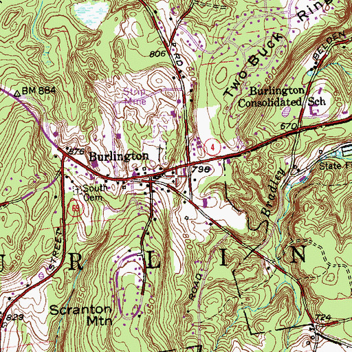 Topographic Map of Applehill Shopping Center, CT