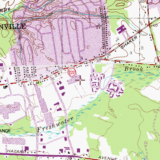 Topographic Map of Asnuntuck Community College, CT
