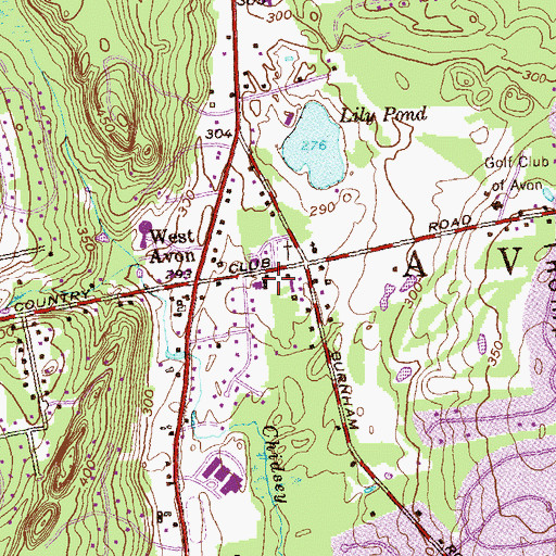 Topographic Map of Avon Free Public Library, CT