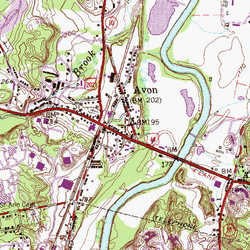 Topographic Map of Avon Historical Society Building, CT