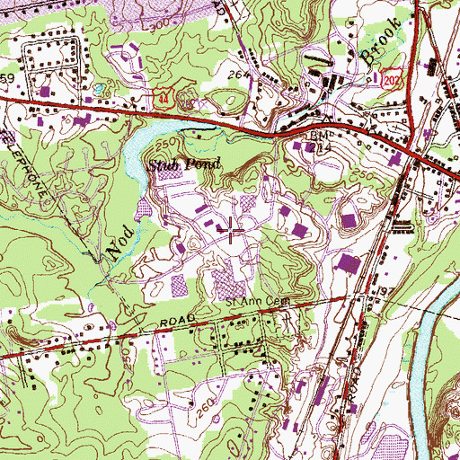Topographic Map of Avon Park South, CT