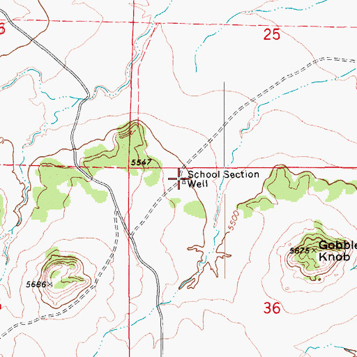 Topographic Map of School Section Well, CO
