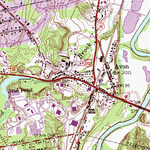 Topographic Map of Avon Town Hall, CT