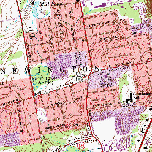 Topographic Map of Badger Field, CT