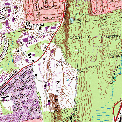 Topographic Map of Balf Quarry, CT