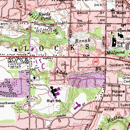 Topographic Map of Barrett Hill, CT