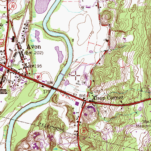 Topographic Map of Bell Compo Golf Course, CT