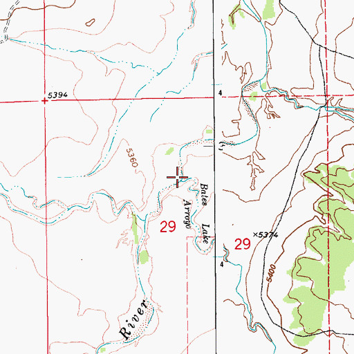 Topographic Map of Bates Lake Arroyo, CO