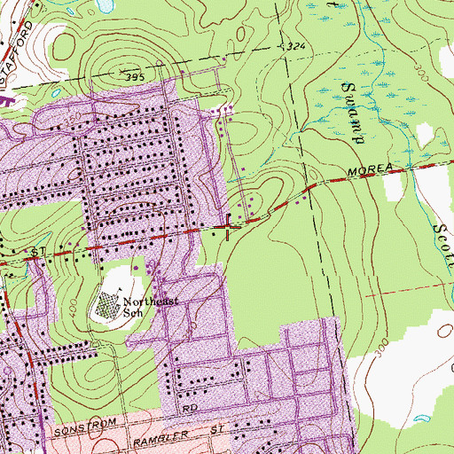 Topographic Map of Bethel Christian Church, CT