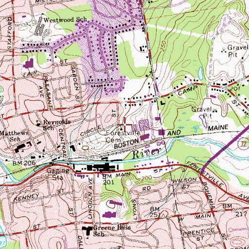 Topographic Map of Beulah African Methodist Episcopal Zion Church, CT