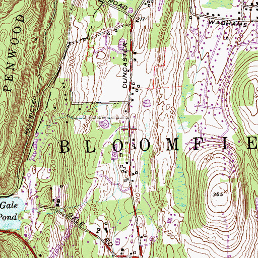 Topographic Map of Bloomfield Fire Department Company 2, CT