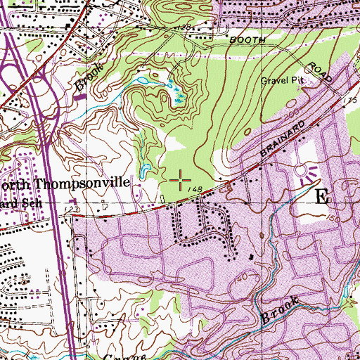 Topographic Map of Brainerd Park, CT