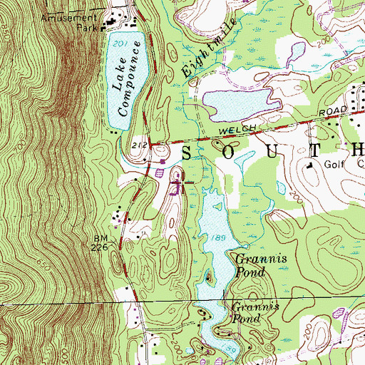 Topographic Map of Briarwood College for Women, CT