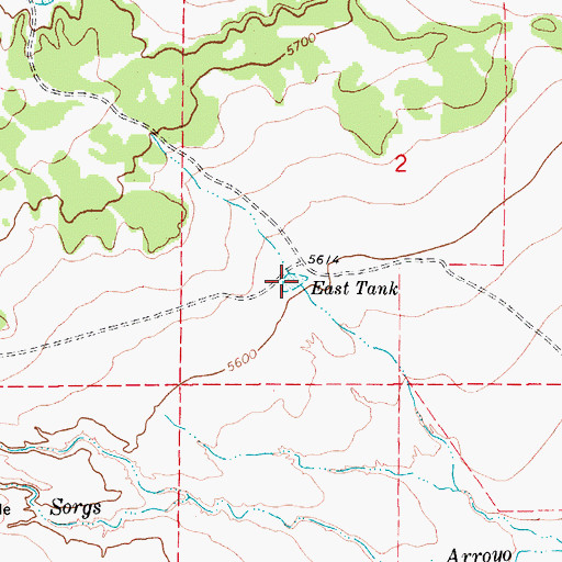 Topographic Map of East Tank, CO
