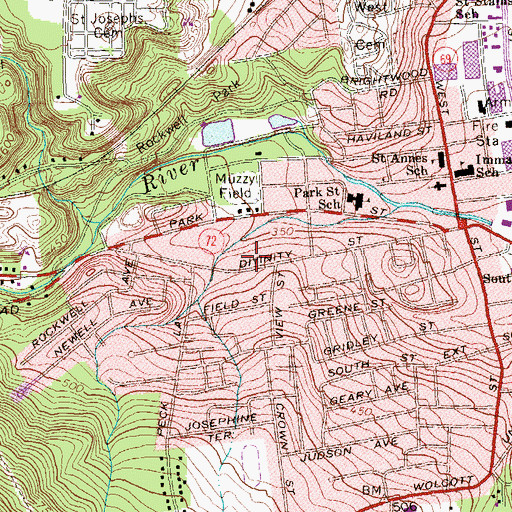 Topographic Map of Bristol Shopping Center, CT