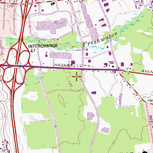 Topographic Map of Brookside Plaza Shopping Center, CT