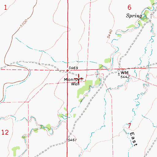 Topographic Map of Monroe Well, CO