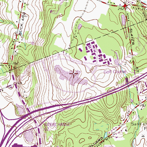 Topographic Map of Buckland Hills Mall Shopping Center, CT